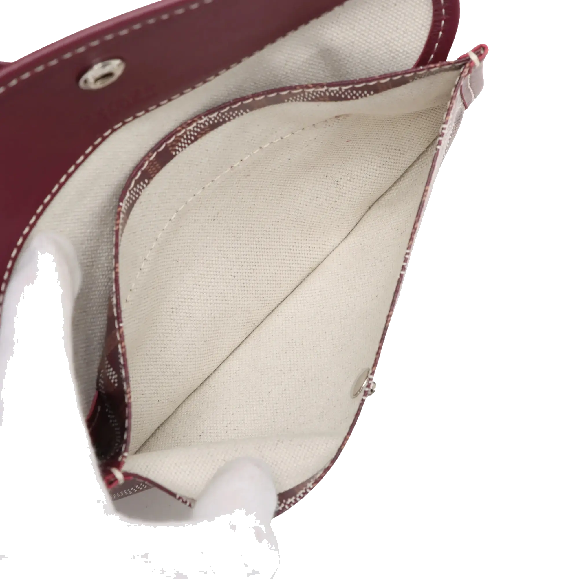 Pre-Loved Saint Louis Tote Goyardine Coated Canvas PM with Silver Hardware, Burgundy