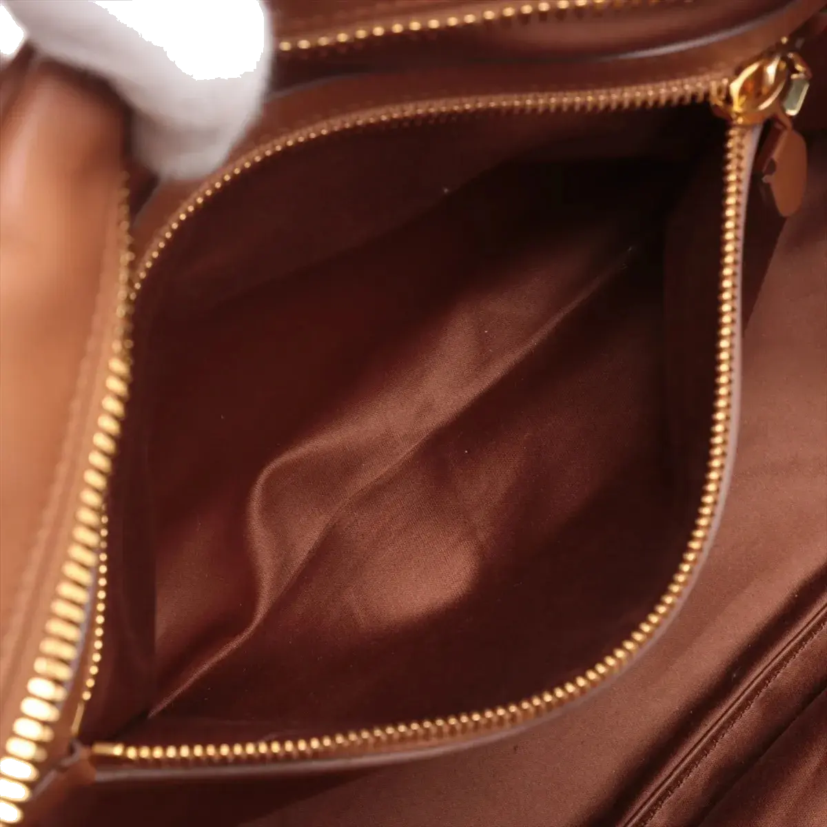 Pre-Loved Bowling Bag Handbag Leather with Gold Hardware, Brown