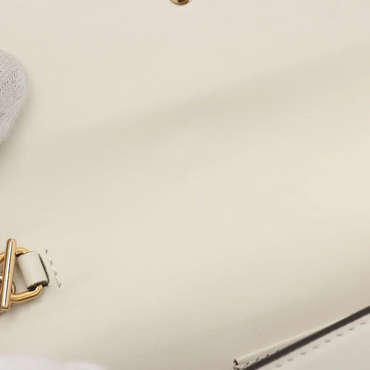 Pre-Loved Sylvie Crossbody Bag Leather Mini with Gold Hardware, White