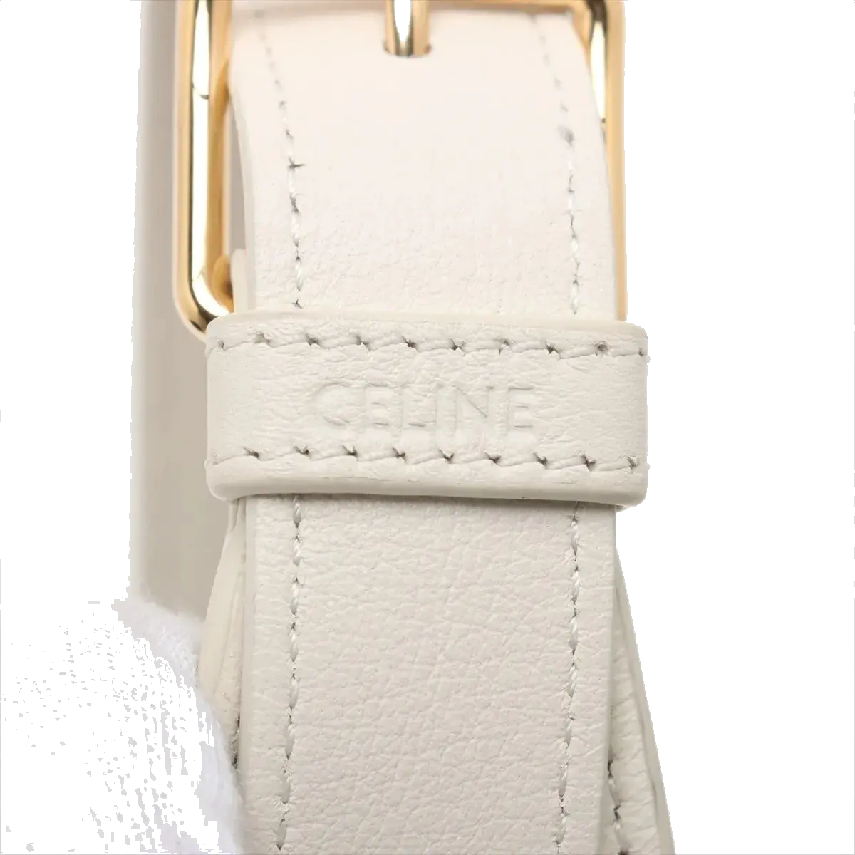 Pre-Loved Heritage Triomphe Hobo Shoulder Bag Leather with Gold Hardware, Cream