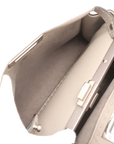 Pre-Loved Peekaboo Selleria Handbag Leather with Silver Hardware, Taupe