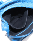 Pre-Loved Intrecciato Backpack Leather with Black Hardware, Blue