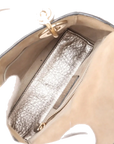 Pre-Loved Lady Dior Handbag Cannage Leather Mini with Gold Hardware, Metallic Champagne Gold