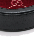 Pre-Loved Ophidia Round Mini Crossbody Bag Monogram Velvet Mini with Aged Gold Hardware, Red and Black