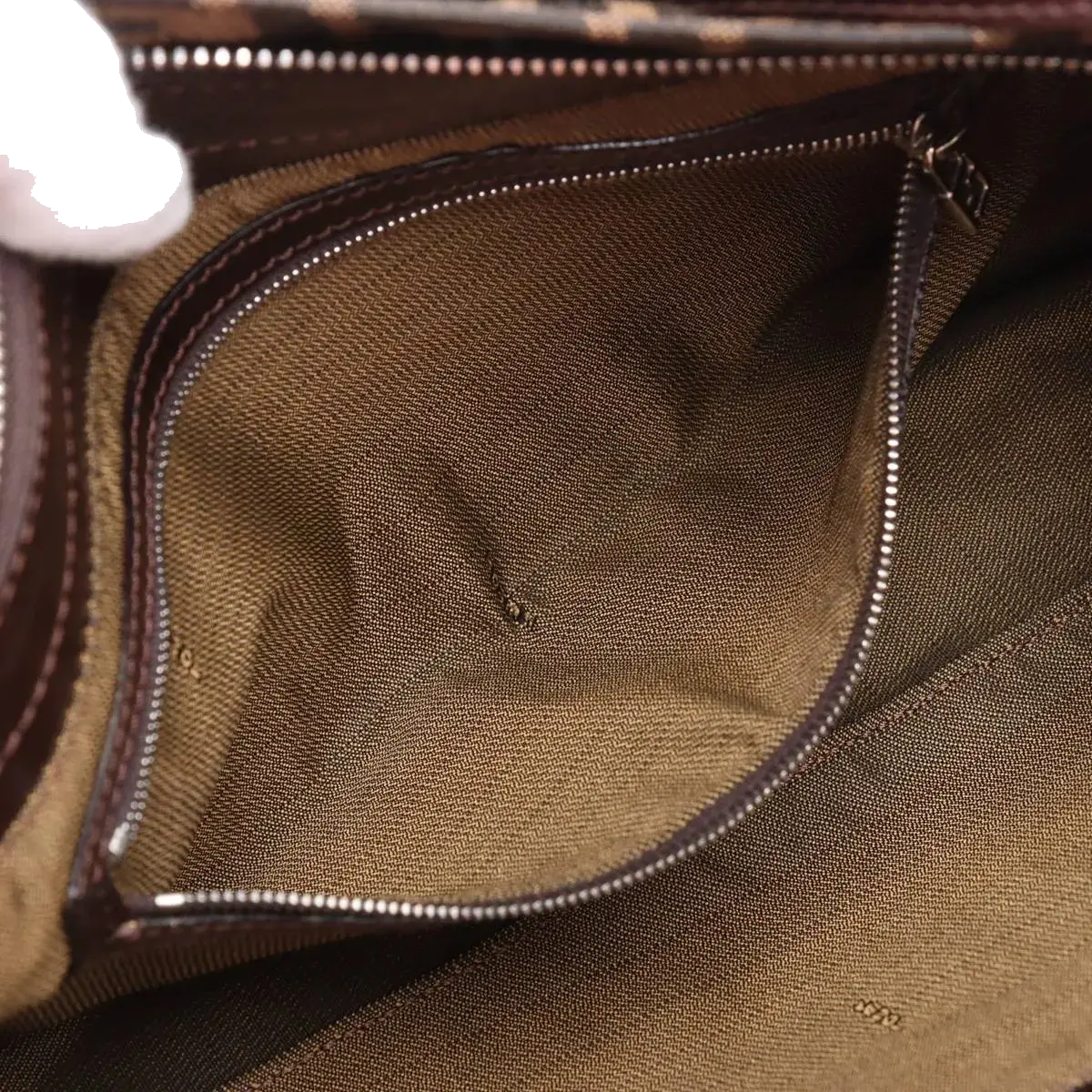 Pre-Loved Mamma Baguette Shoulder Bag Zucca Coated Canvas with Silver Hardware, Brown
