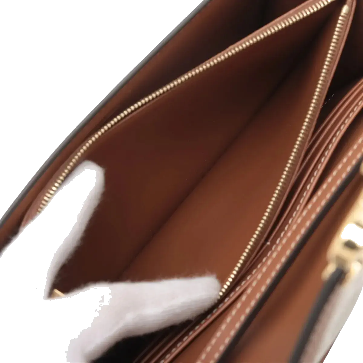 Pre-Loved Triomphe Wallet on Chain Crossbody Bag Triomphe Canvas with Gold Hardware, Beige and Tan