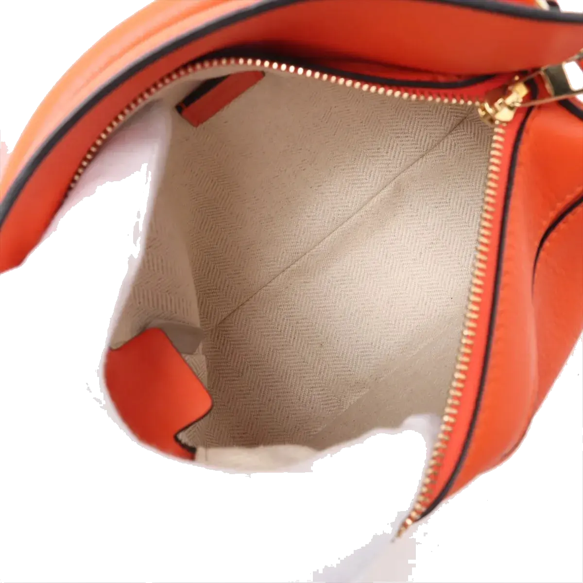 Pre-Loved Puzzle Handbag Leather Mini with Gold Hardware, Orange
