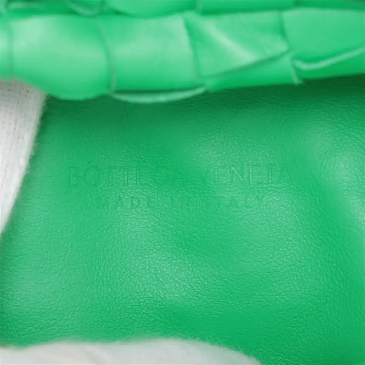 Pre-Loved Jodie Handbag Intrecciato Leather Mini with Gold Hardware, Green