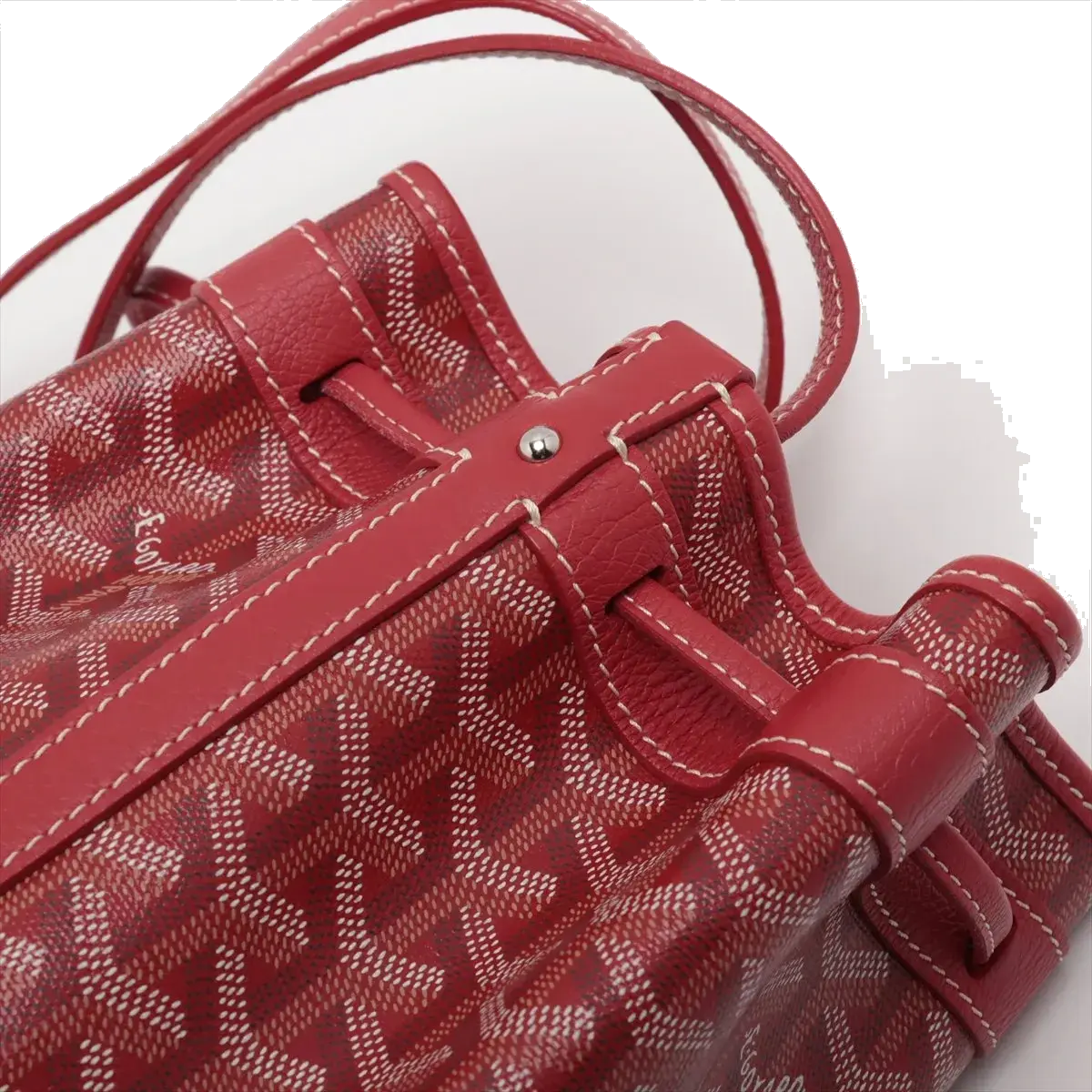 Pre-Loved Petit Flot Bucket Bag Goyardine Coated Canvas Small with Silver Hardware, Red