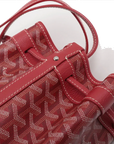Pre-Loved Petit Flot Bucket Bag Goyardine Coated Canvas Small with Silver Hardware, Red