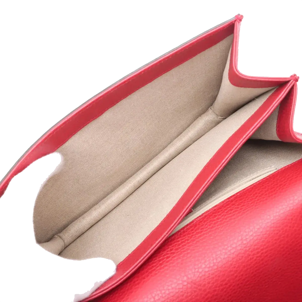 Pre-Loved Interlocking G Crossbody Bag Plain Leather with Gold Hardware Small, Red