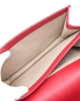Pre-Loved Interlocking G Crossbody Bag Plain Leather with Gold Hardware Small, Red
