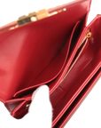Pre-Loved Triomphe Shoulder Bag Leather Teen with Gold Hardware, Red
