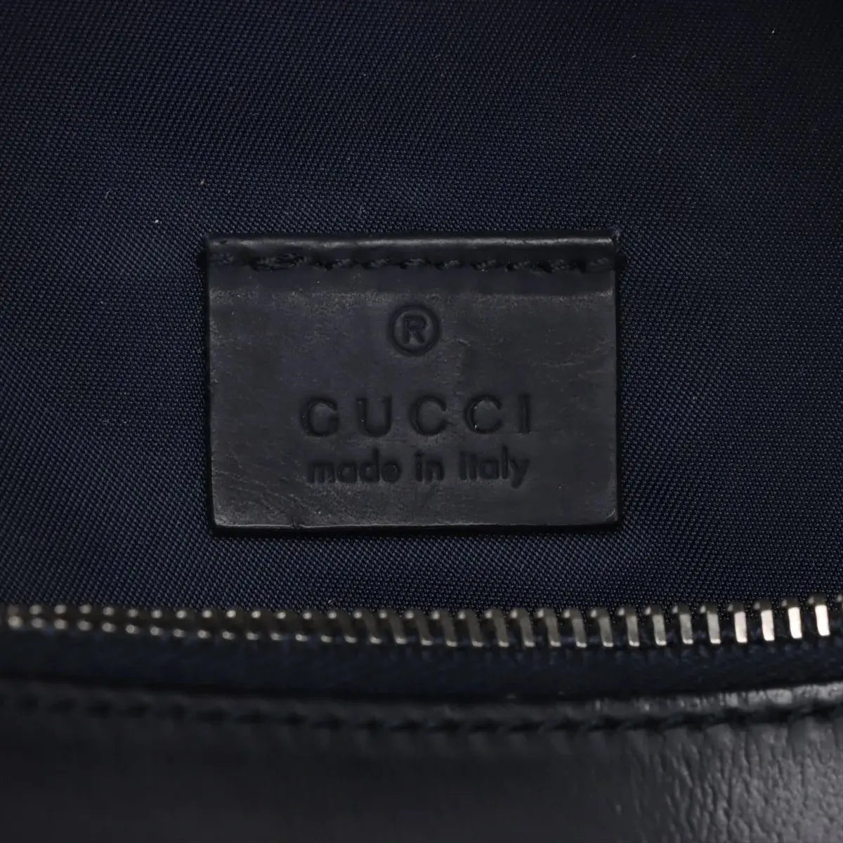Pre-Loved Belt Bag Guccissima Leather with Silver Hardware, Navy