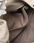 Pre-Loved Campana Shoulder Bag Intrecciato Leather with Gunmetal Hardware, Beige