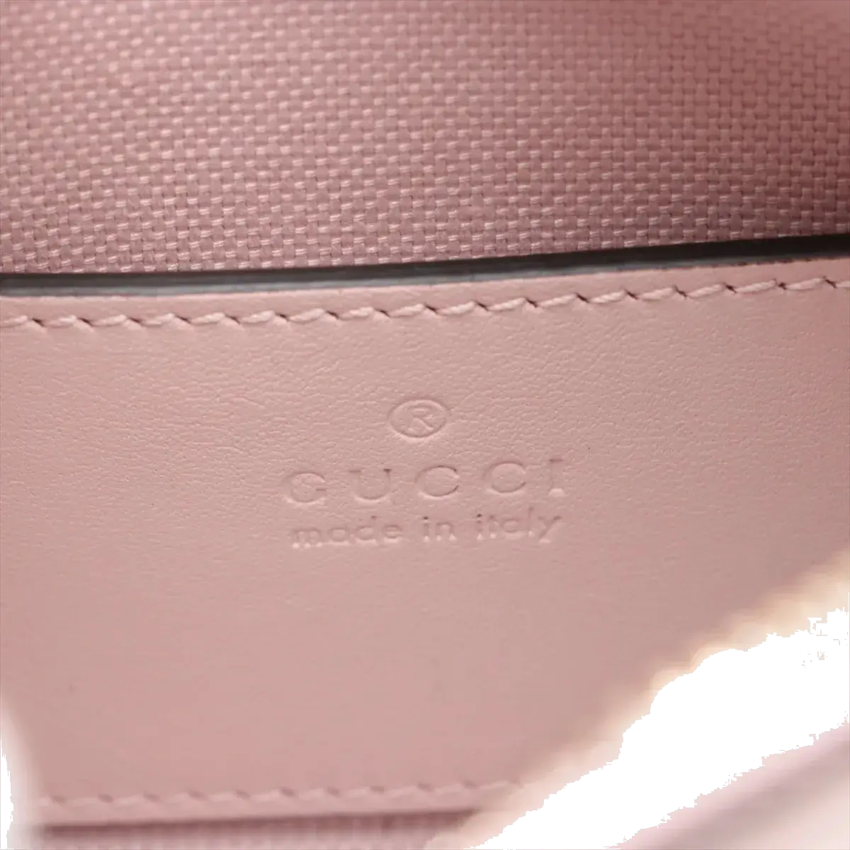Pre-Loved Guccissima Crossbody Bag Monogram Leather Small with Gold Hardware, Light Pink