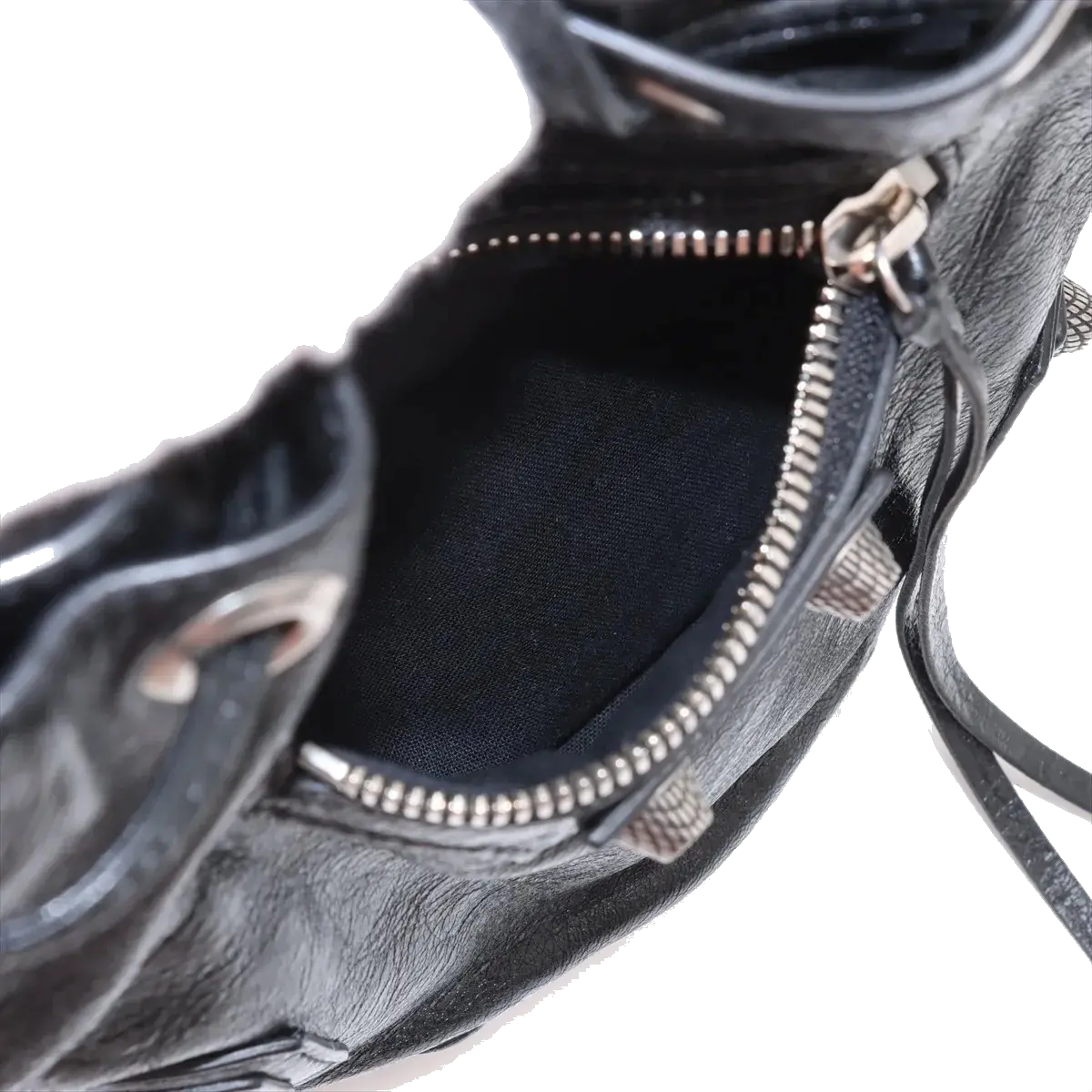 Pre-Loved Le Cagole Bucket Bucket Bag Leather XS with Aged Silver Hardware, Black