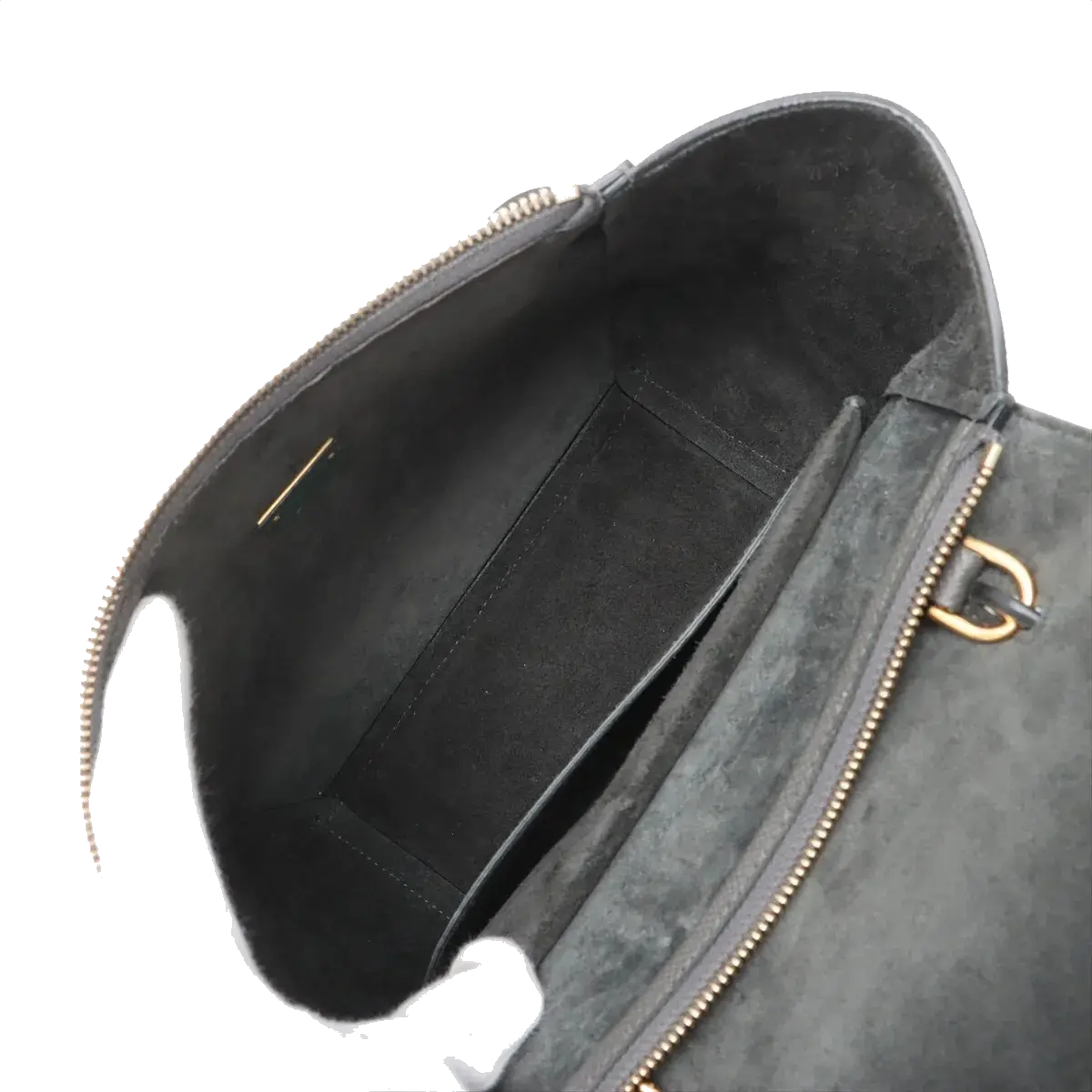 Pre-Loved Belt Bag Handbag Leather Micro with Gold Hardware, Gray