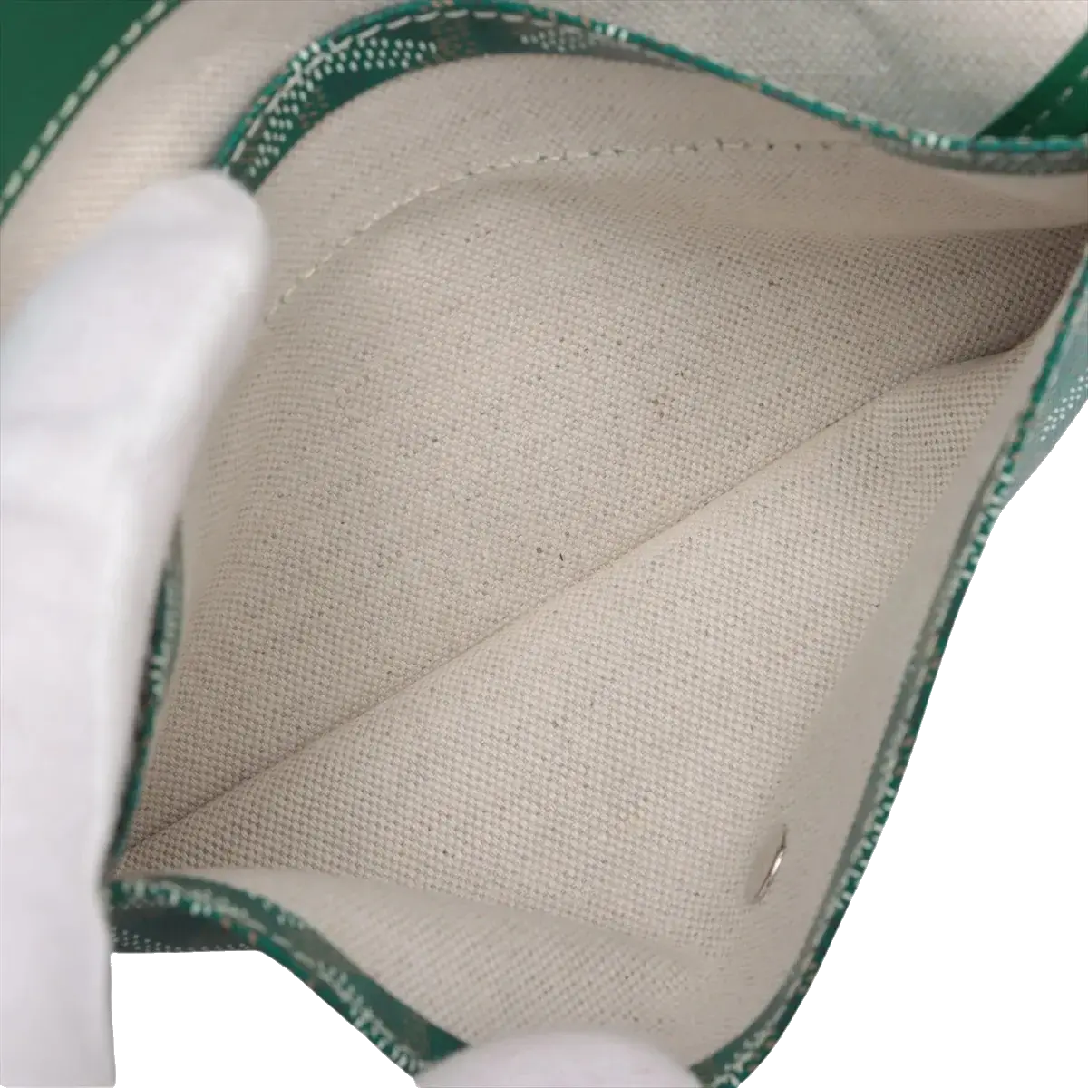 Pre-Loved Saint Louis Tote Goyardine Chevron Coated Canvas GM, Green