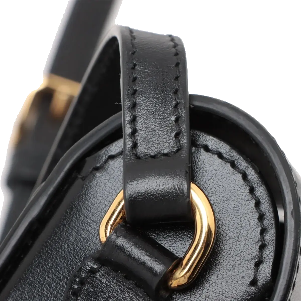 Pre-Loved 1955 Horsebit Crossbody Bag Leather Mini with Gold Hardware, Black