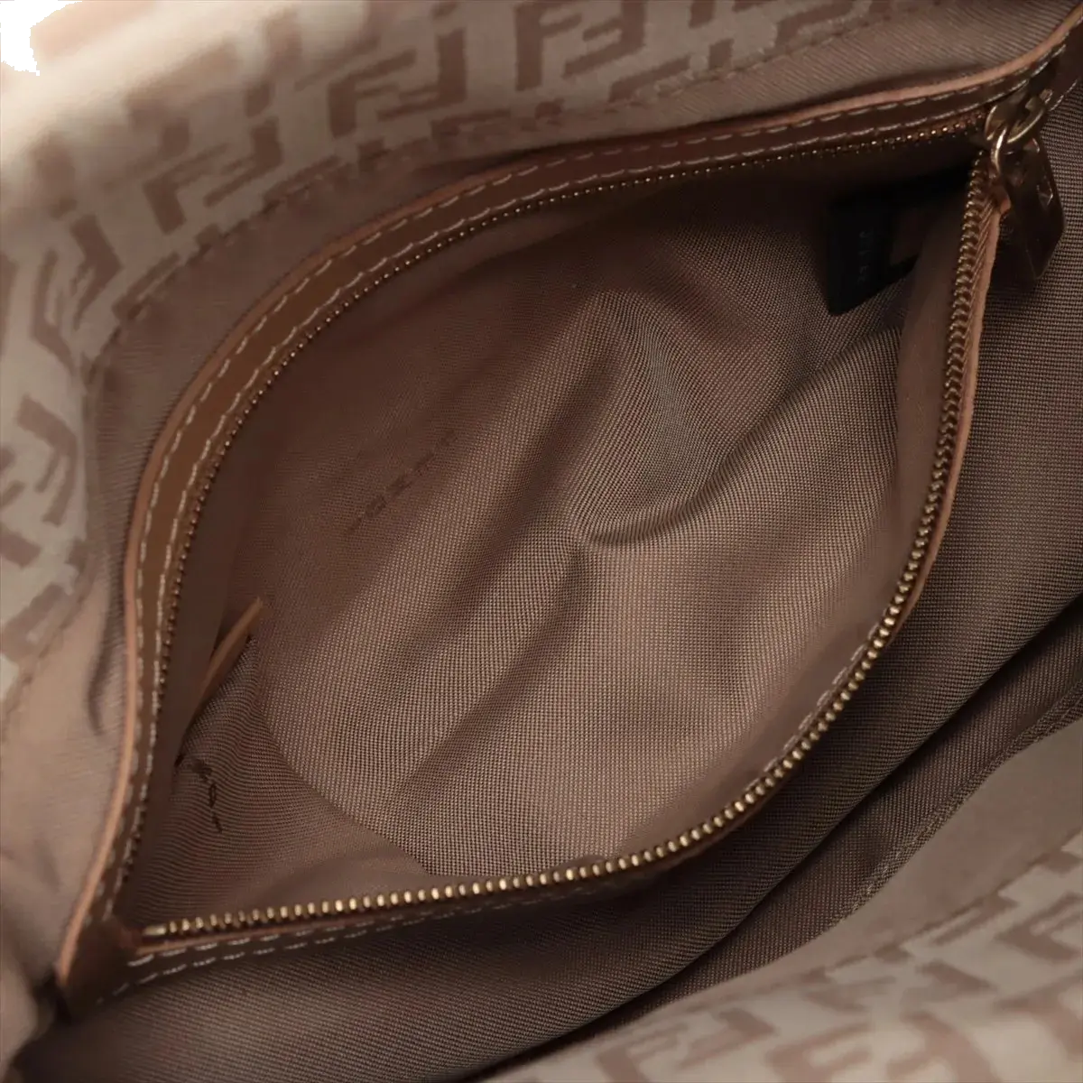 Pre-Loved Mamma Baguette Shoulder Bag Zucchino Coated Canvas with Gold Hardware, Beige