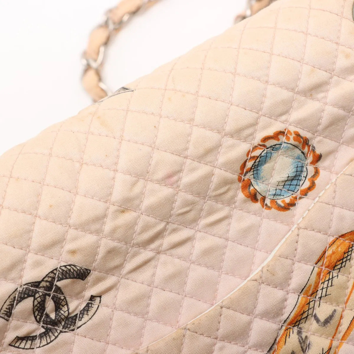 Pre-Owned Chanel Medium Printed CC Flap Bag