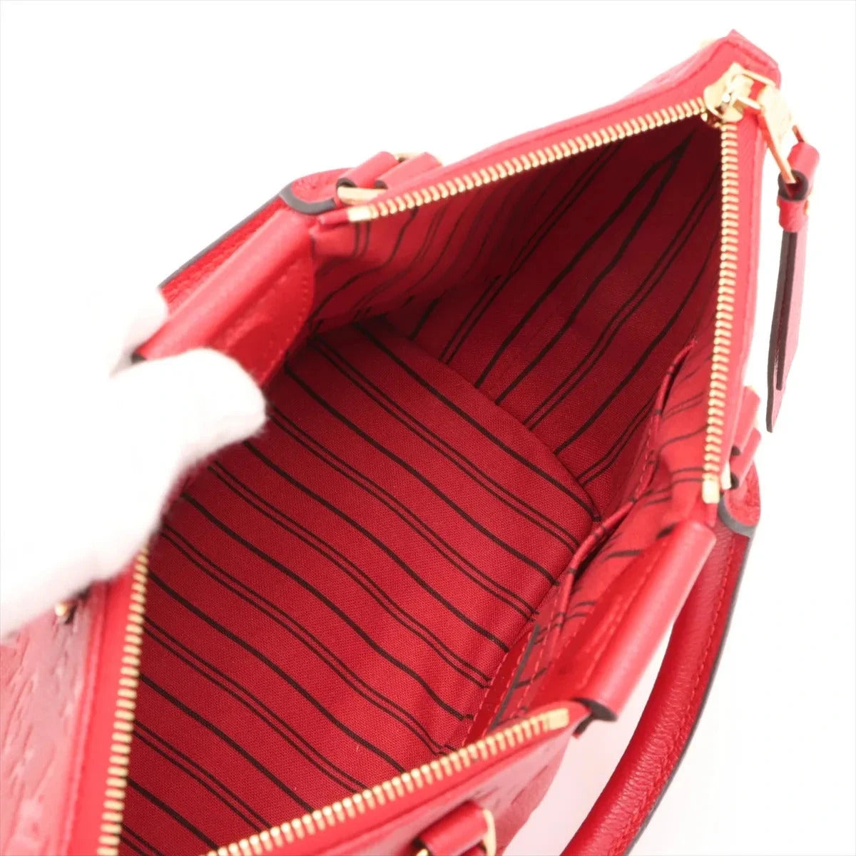 Pre-Loved Mazarine Tote Monogram Leather PM with Gold Hardware, Red
