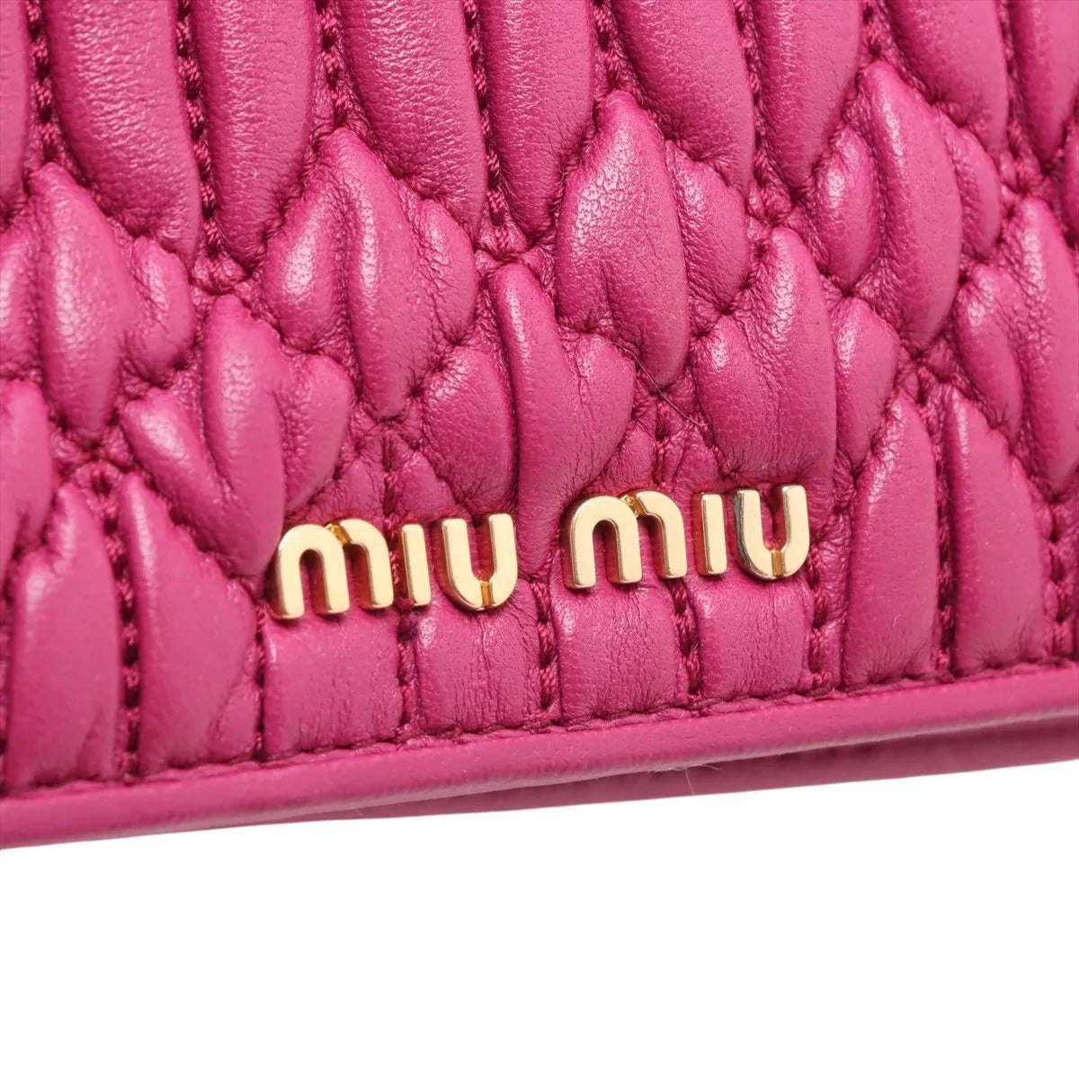 Pre-Loved Matelassé Wallet on Chain Crossbody Bag Quilted Leather Small with Gold Hardware, Pink