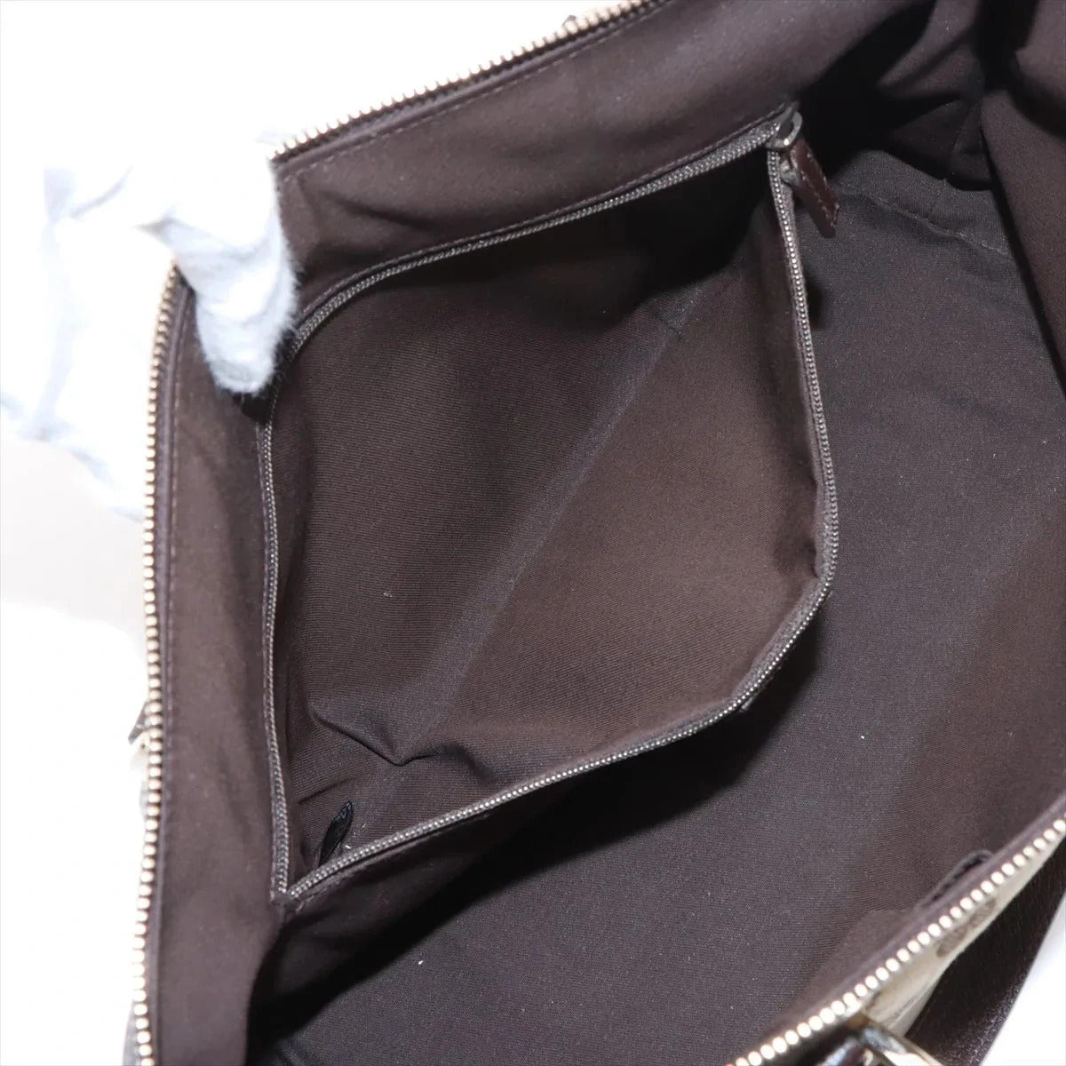 Pre-Loved Abbey Tote Monogram Coated Canvas Medium with Gold Hardware, Beige/Brown