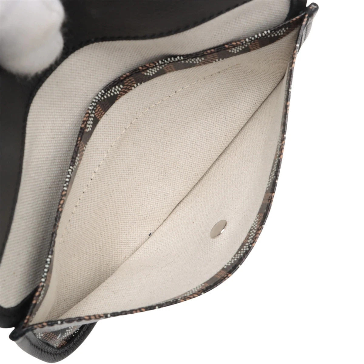 Pre-Loved Saint Louis Tote Goyardine Coated Canvas PM with Silver Hardware, Black and Tan