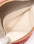 Pre-Loved Anagram Pochette Shoulder Bag Anagram Canvas Small with Gold Hardware, Red and Beige