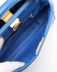 Pre-Loved Peekaboo Handbag Leather Mini with Gold Hardware, Blue