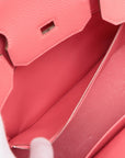 Pre-Loved Birkin Handbag Leather 30 with Palladium Hardware, Pink