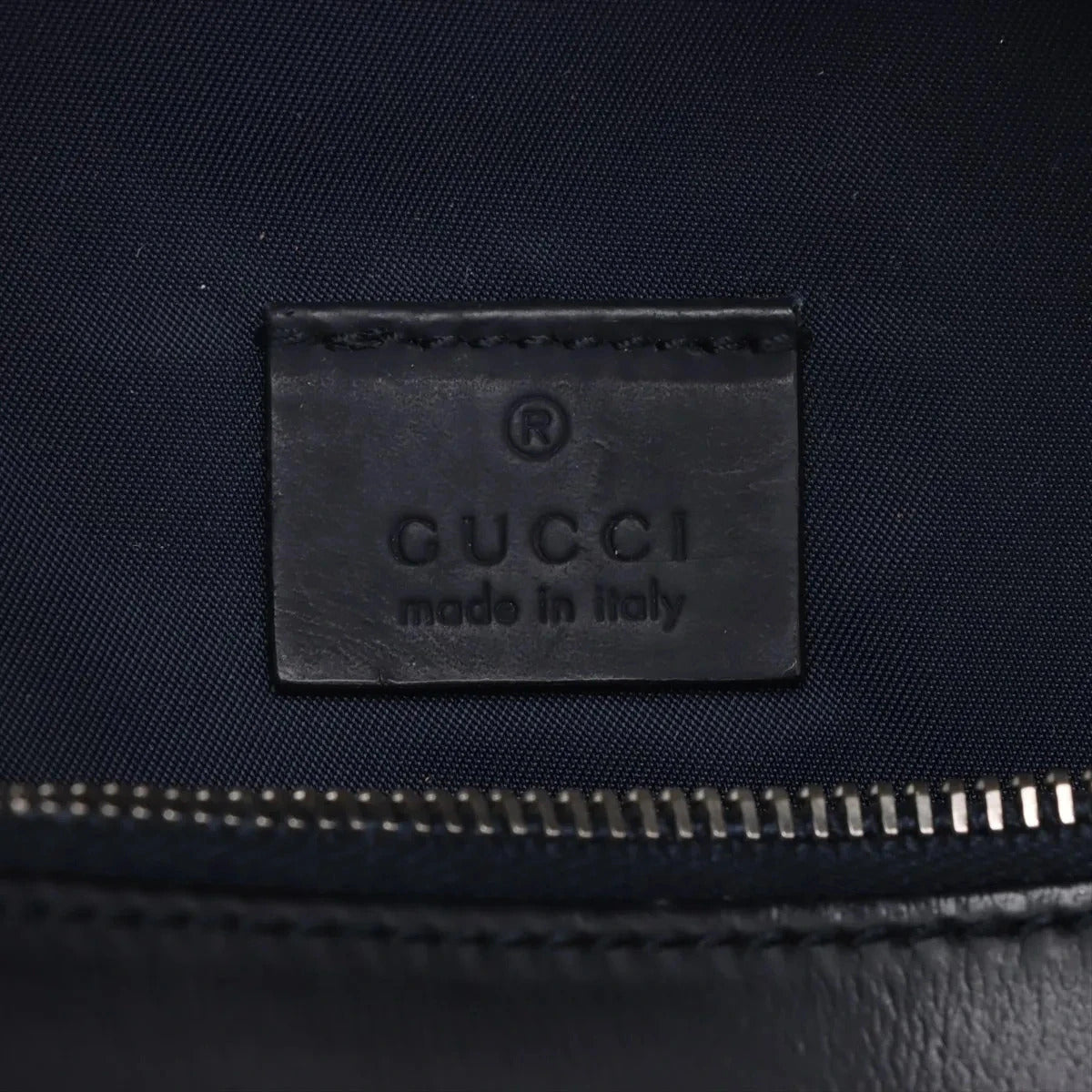 Pre-Loved Belt Bag Guccissima Leather with Silver Hardware, Navy