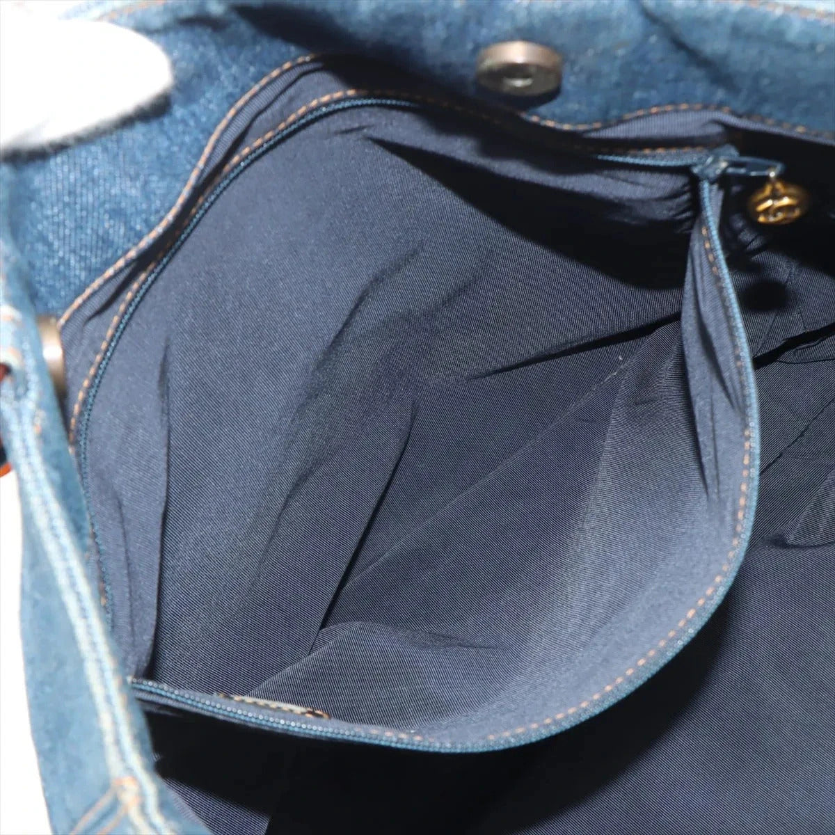 Pre-Loved CC Denim Tote Denim with Tortoise Shell Hardware, Blue