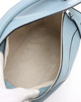 Pre-Loved Puzzle Handbag Leather Medium with Silver Hardware, Light Blue