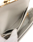 Pre-Loved Triomphe Shoulder Bag Leather Teen with Gold Hardware, White