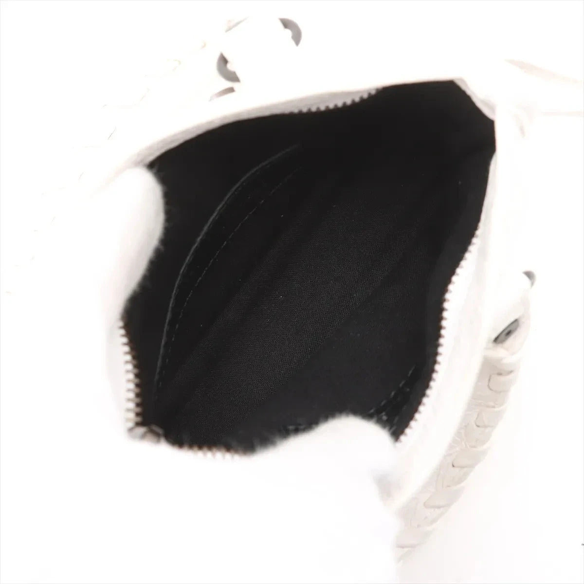 Pre-Loved Classic City Handbag Leather Mini with Aged Silver Hardware, White