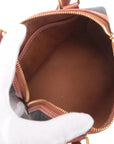 Pre-Loved Boston Triomphe Handbag Triomphe Coated Canvas Small with Gold Hardware, Brown