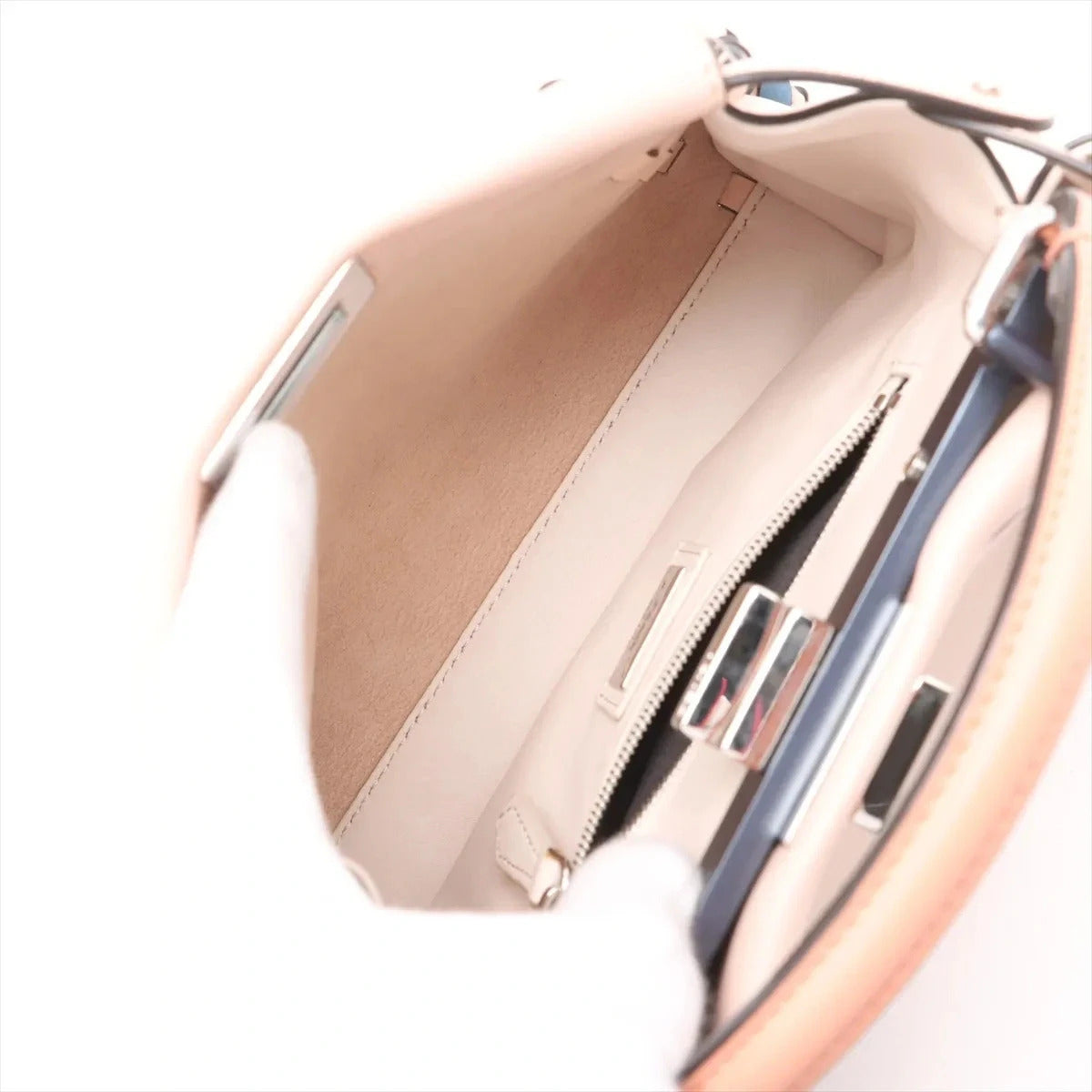 Pre-Loved Peekaboo Handbag Leather Mini with Silver Hardware, Pink