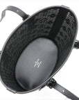 Pre-Loved Lace Bucket Bag Monogram Leather PM with Black Hardware, Black