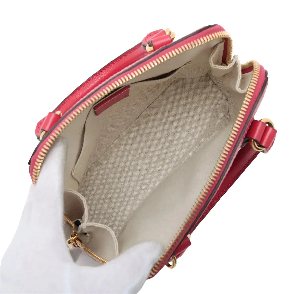 Pre-Loved Horsebit 1955 Handbag Woven Raffia Mini with Gold Hardware, Pink