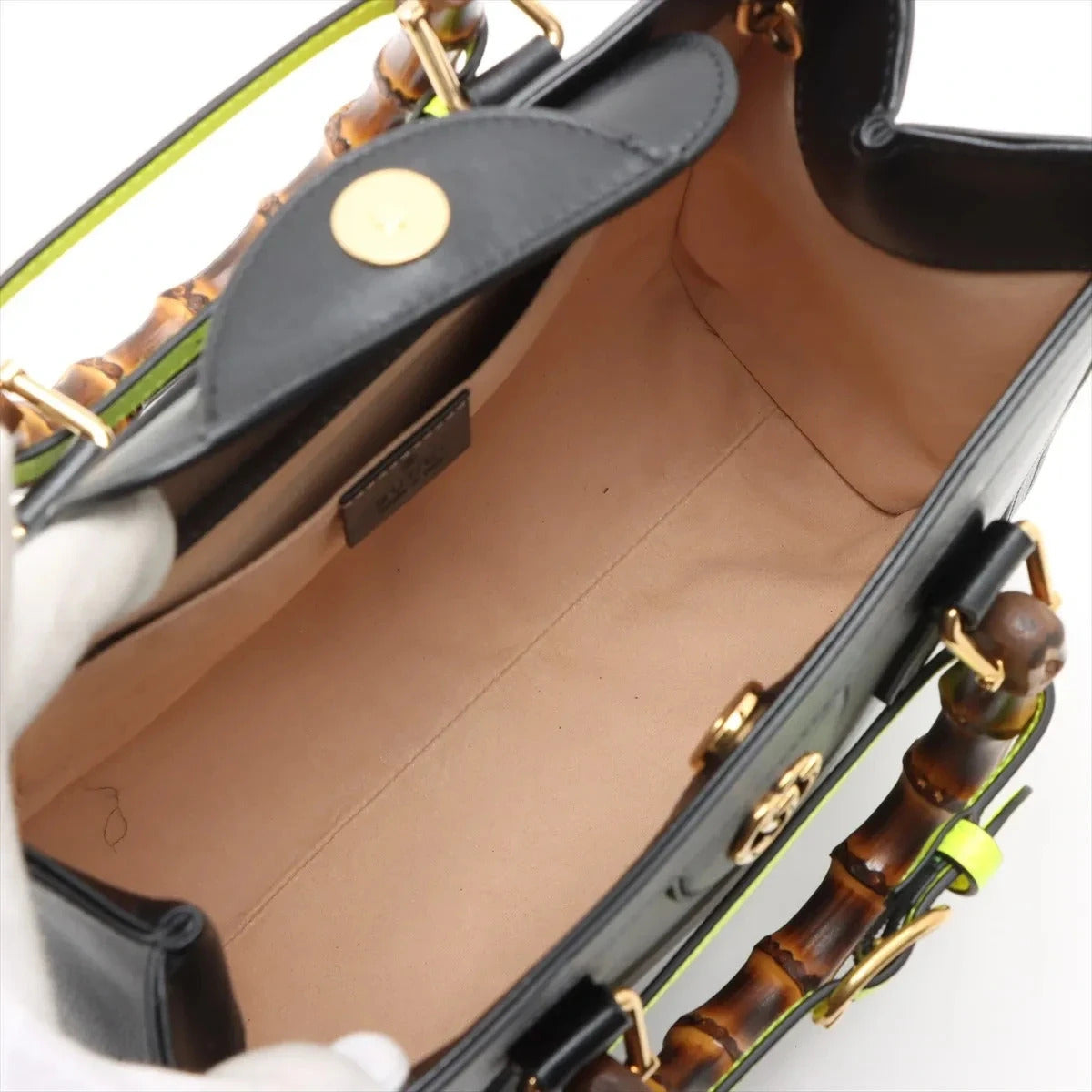 Pre-Loved Diana Bamboo Tote Leather Small with Gold Hardware, Black