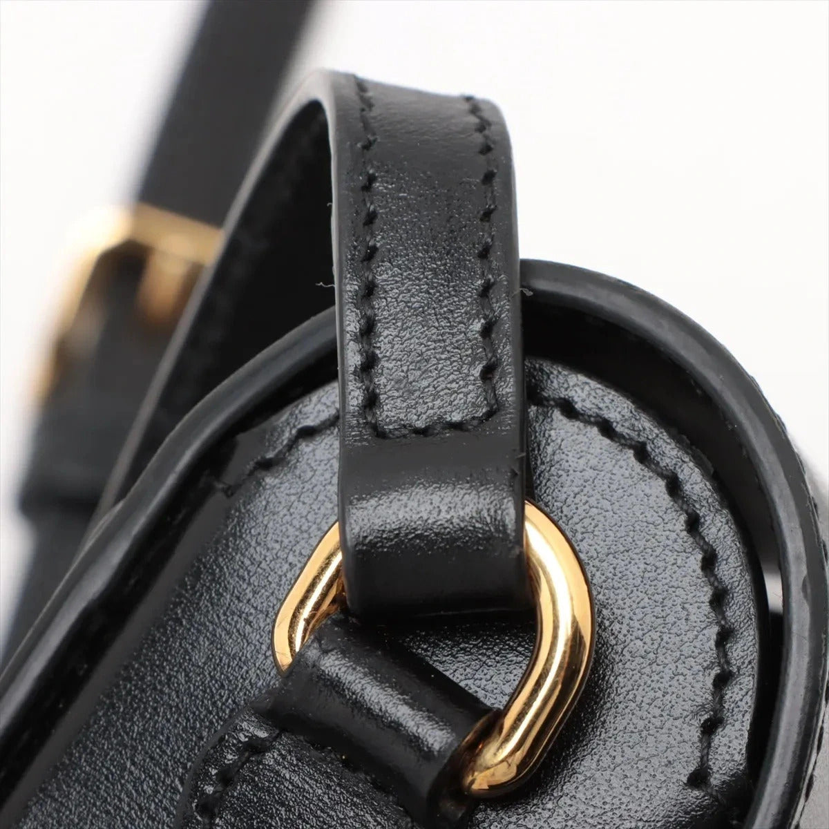 Pre-Loved 1955 Horsebit Crossbody Bag Leather Mini with Gold Hardware, Black