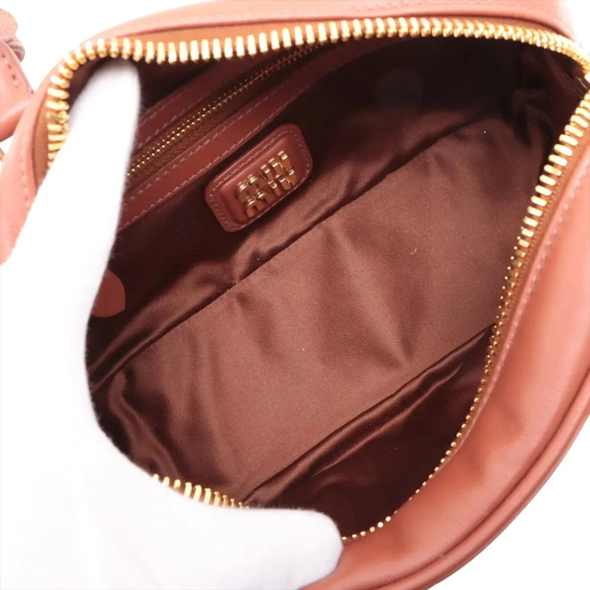 Pre-Loved Bowling Bag Handbag Leather Mini with Gold Hardware, Rust