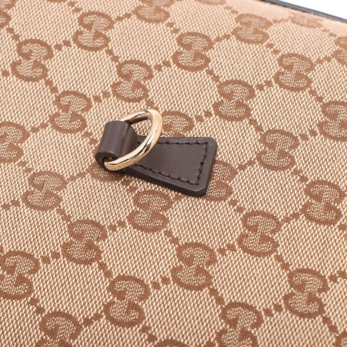 Pre-Loved Jackie Crossbody Bag Monogram Coated Canvas Mini with Gold Hardware, Beige Brown
