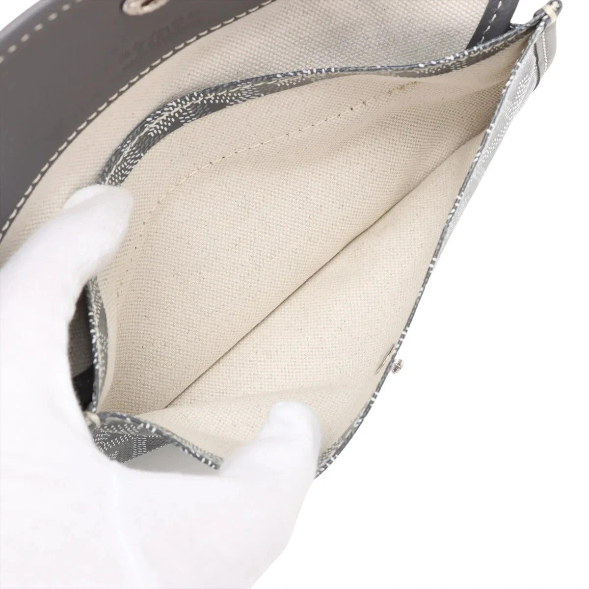 Pre-Loved Saint Louis Tote Goyardine Coated Canvas GM with Silver Hardware, Grey