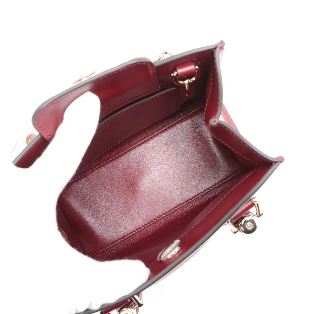 Pre-Loved Diana Tote Leather Mini with Gold Hardware, Burgundy