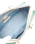 Pre-Loved Ophidia Handbag Floral Print Coated Canvas Small with Gold Hardware, White/Green/Pink