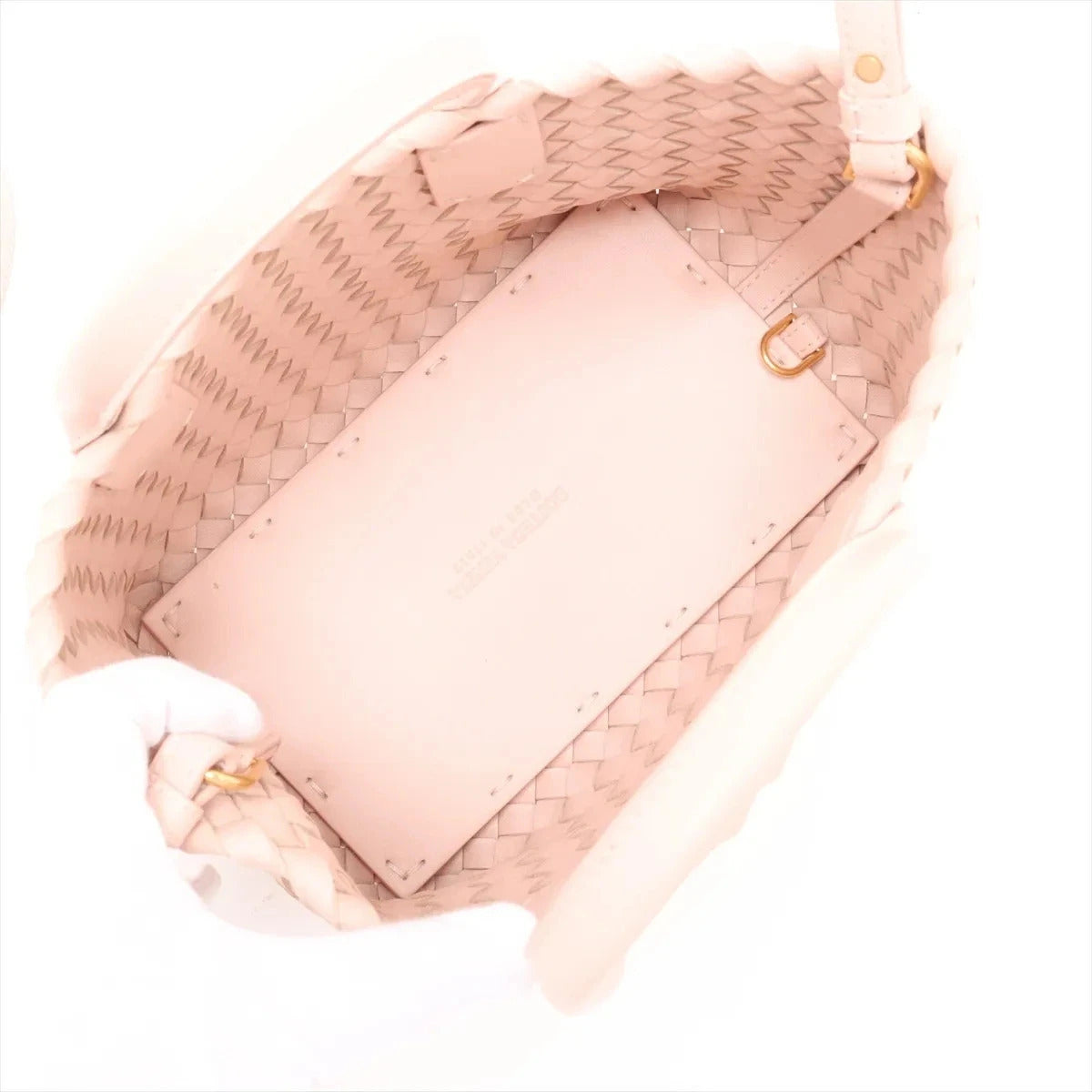 Pre-Loved Cabat Tote Intrecciato Leather Mini with Gold Hardware, Pink